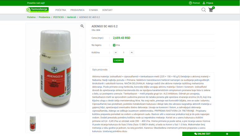 Example Hemoslavia product description